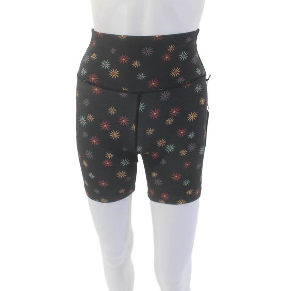 Splits59 Womens Floral Print Ava High Waist Shorts Black Size Extra Small